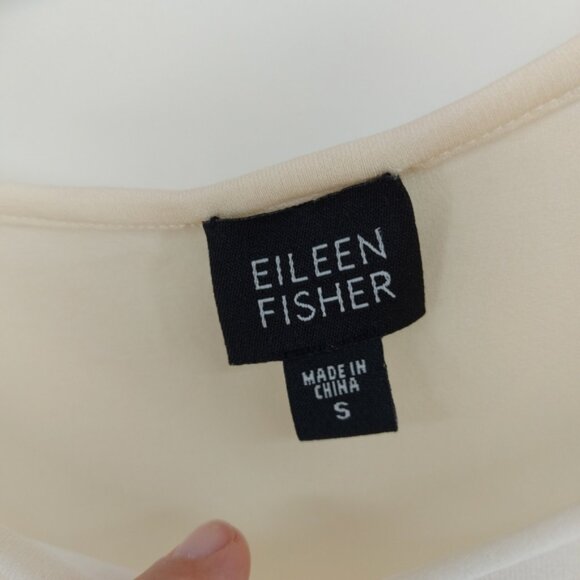 Eileen Fisher Silk Cream Colored Cami Tank Top Size Small - Picture 2 of 5